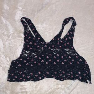 Free People Floral Cropped Tank